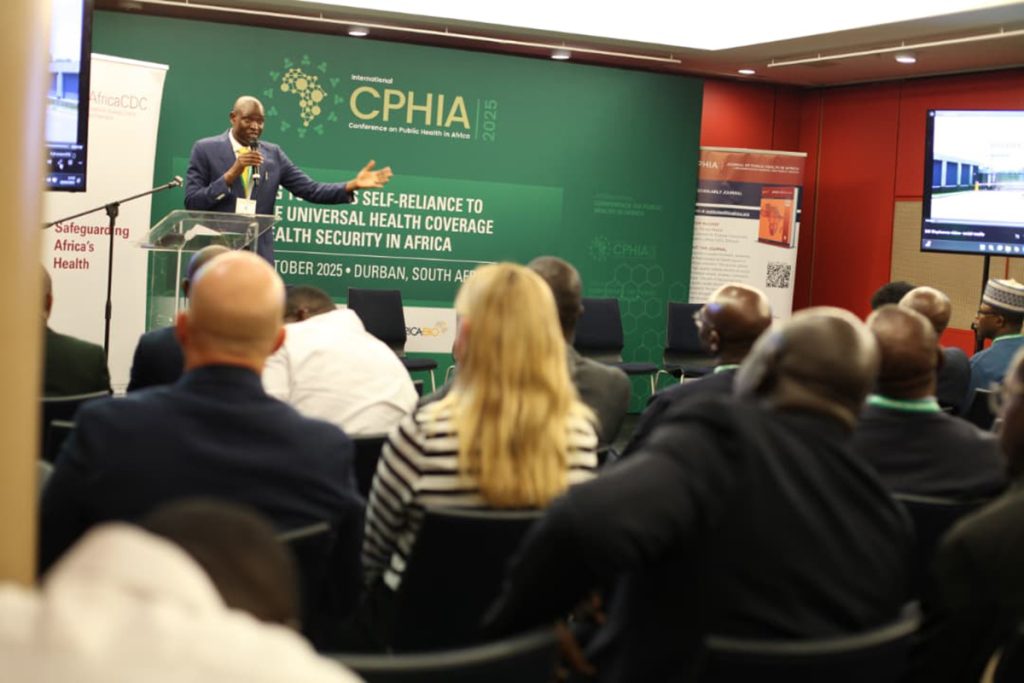 Dr. Magoola, speaks at the African CDC Conference in South Africa city of Durban where he was invited to speak about his journey promoting biotechnology and manufacturing